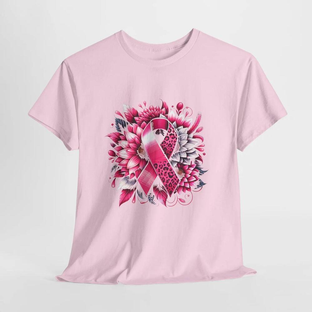 Ribbon Floral Awareness T-Shirt Hope Tribute